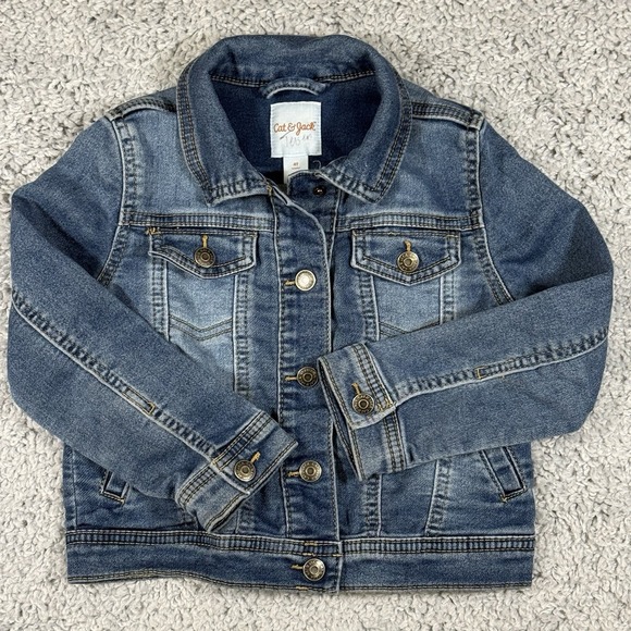 Cat & Jack 3T Jean Jacket Denim Girls Toddler - Picture 9 of 16